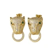 AS Jewelry Hot Selling Micro-Inlaid Zircon Leopard Head Earrings Copper Plated 18k Gold Earrings Et02
