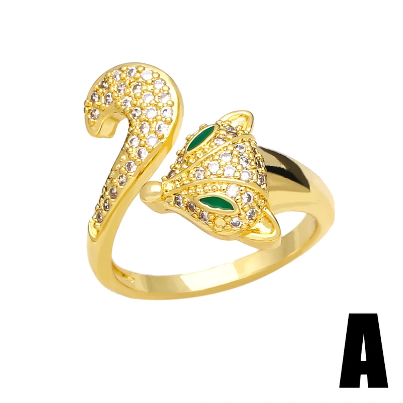 Clearance hot selling smiley face ring female index finger niche design high-end light luxury fox ring rim80