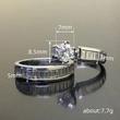  European and American new couple two-piece bridal wedding ring atmospheric classic six-claw two pairs of rings