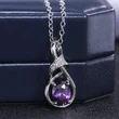 Hot selling new geometric claw-set zirconium diamond gemstone necklace for women personalized couple pendant jewelry