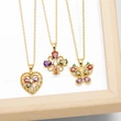 Clearance European and American simple love necklace female niche design butterfly inlaid zircon pendant clavicle chain nkb831