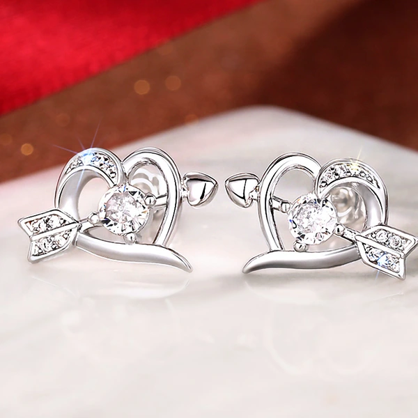  Cupid heart design earrings for women, fashionable and individual hot girl earrings, European and Korean trendy earrings