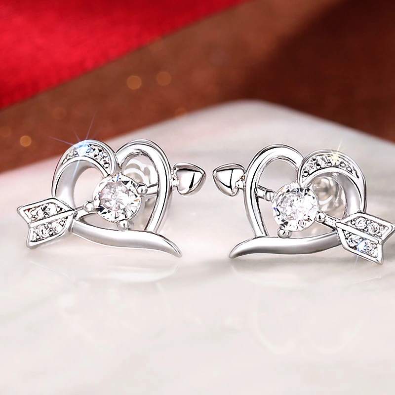  Cupid heart design earrings for women, fashionable and individual hot girl earrings, European and Korean trendy earrings