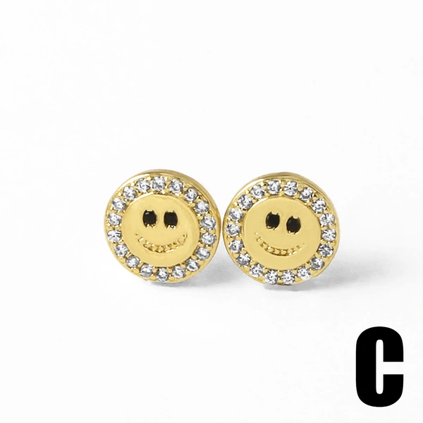 AS jewelry love smile earrings female versatile gold-plated zircon star earrings eru02