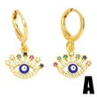 European and American personality earrings devil eye earrings colored zircon oil drop eye earrings ear buckle era200