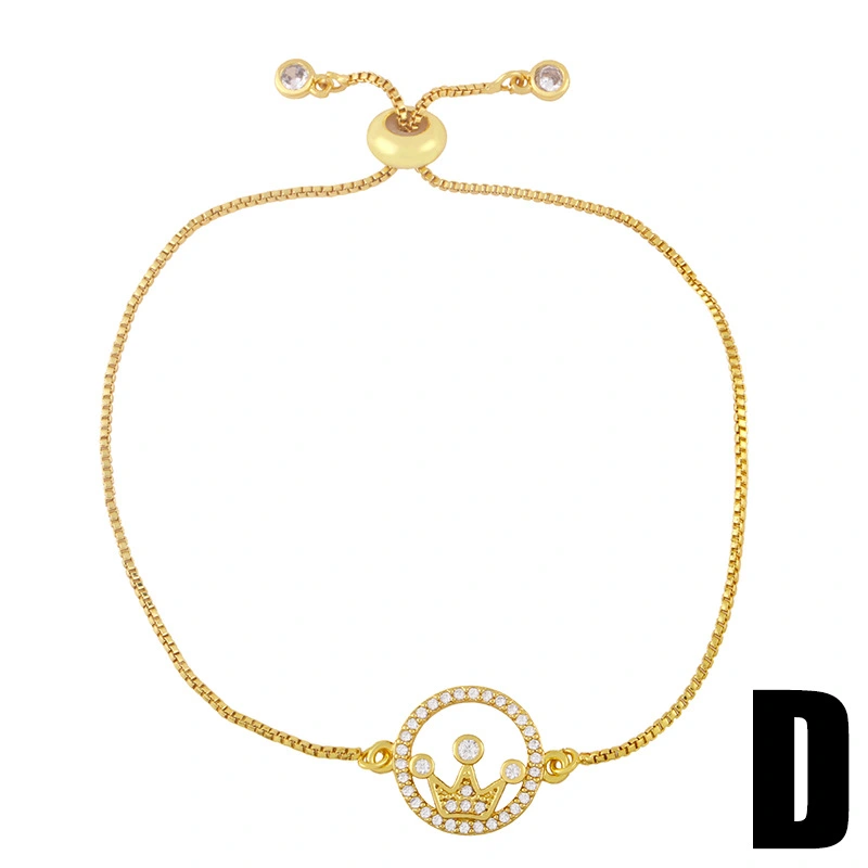 Clearance couple bracelet women European and American crown boy and girl inlaid zircon bracelet jewelry wholesale brd44