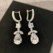 European and American style new hot-selling earrings teardrop-shaped floral leaf earrings bridal wedding high-end earrings