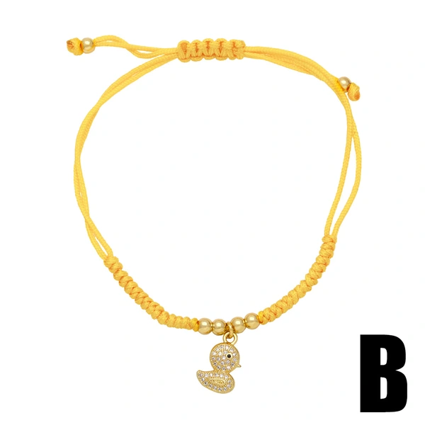 Clearance style simple boy and girl zircon bracelet small fresh bird duck pendant bracelet female bre31