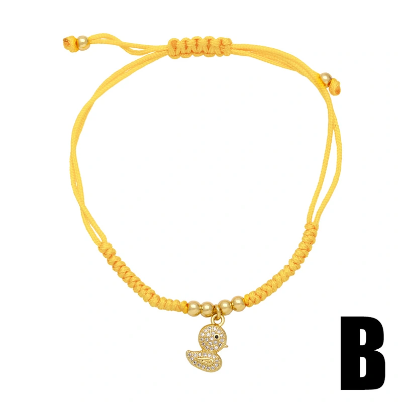 Clearance style simple boy and girl zircon bracelet small fresh bird duck pendant bracelet female bre31