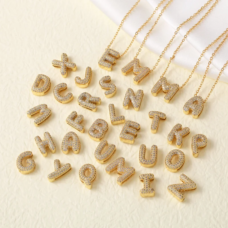 AS jewelry Europe and the United States hot selling full zircon 26 English letters necklace clavicle chain nkb596necklace