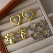 AS jewelry European and American love heart flower earrings female high-grade gold-plated zircon earrings earrings ert54