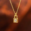  Cute mini single diamond necklace lock love story design clavicle chain love key fashion women's necklace