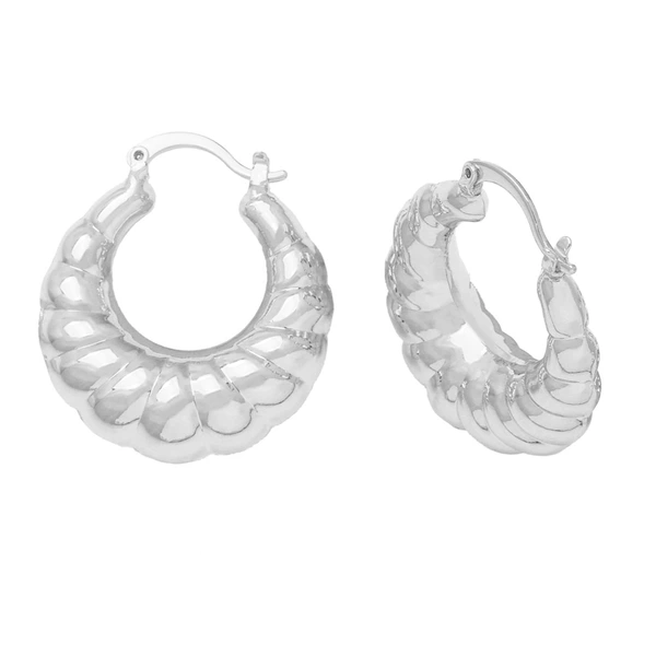 European and American simple fashion 18k gold hollow earrings female niche design round crescent pattern earrings erv09