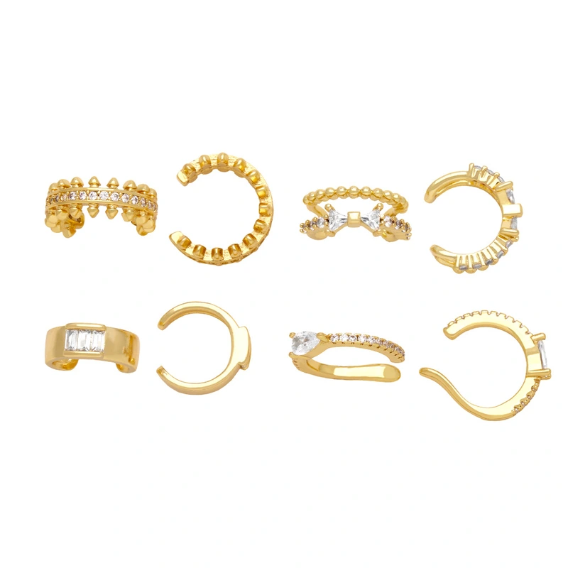 Hot selling zircon ear clips for no pierced ears, high-end ear bone clips, trendy irregular earrings, earrings err93