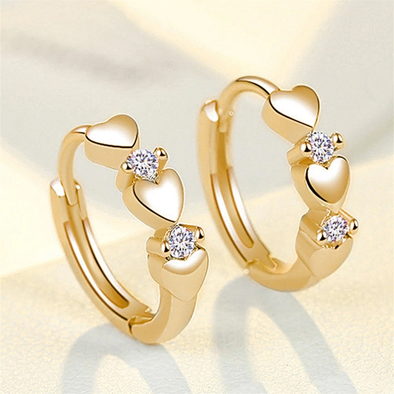Japanese and Korean small fresh style simple earrings fashion love heart shape smooth earrings ear jewelry wholesale
