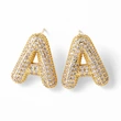AS jewelry hot selling 26 English letters earrings gold-plated full zircon earrings female era009