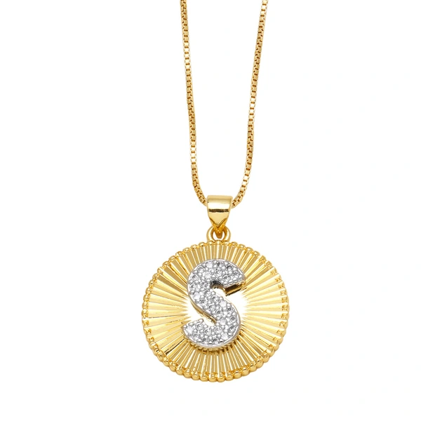 AS jewelry European and American copper plated real gold 26 English letters necklace clavicle chain nkb107 necklace