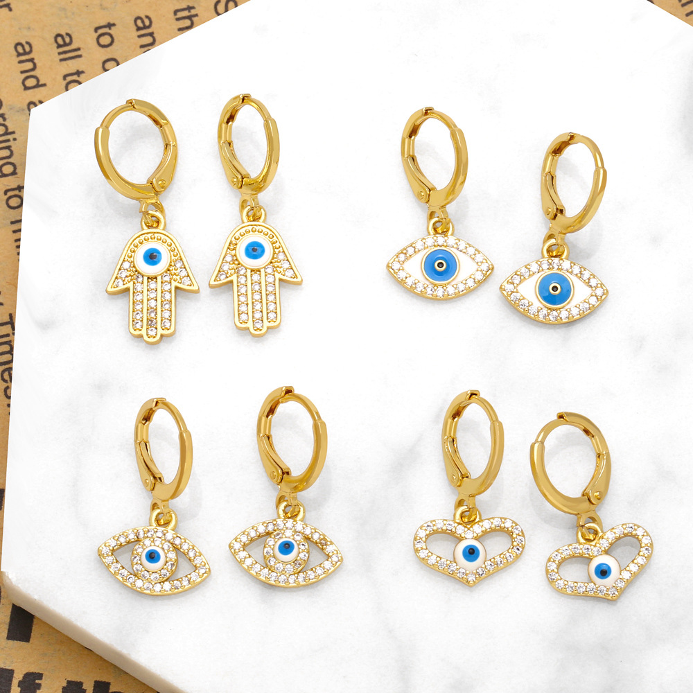 Hot selling personalized devil eye earrings for women European and American fashion retro evil eye earrings wholesale ert58