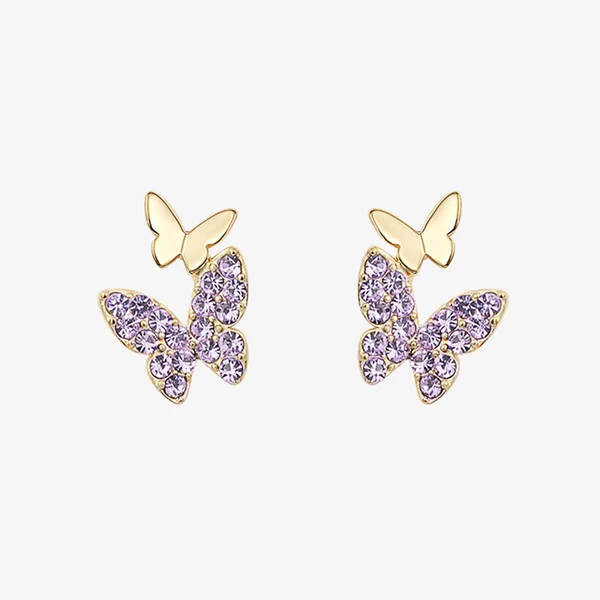 Korean cute small butterfly earrings, simple and elegant small earrings, the same style as the Internet celebrity fairy earrings