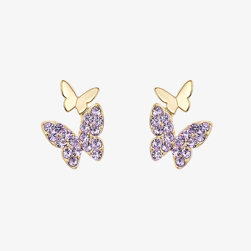 Korean cute small butterfly earrings, simple and elegant small earrings, the same style as the Internet celebrity fairy earrings