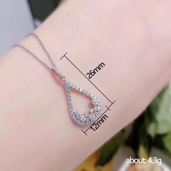 Fashion OL wedding bridal jewelry light luxury hollow pear-shaped pendant necklace temperament water drop pendant female