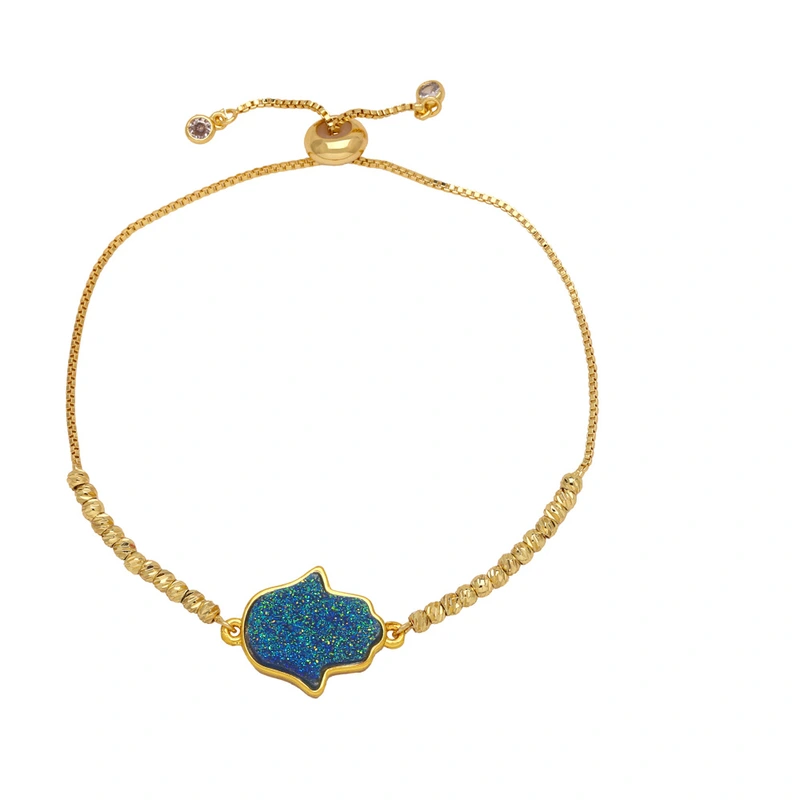 Jewelry palm bracelet female European and American simple light luxury copper plated real gold hand jewelry bracelet brd27