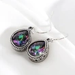 Alloy Bohemian style earrings for women fashion retro style colored inlaid glass exquisite earrings jewelry