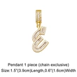 Hot selling zircon English letter necklace European and American fashion hip hop men and women 26 letter necklace nkb174