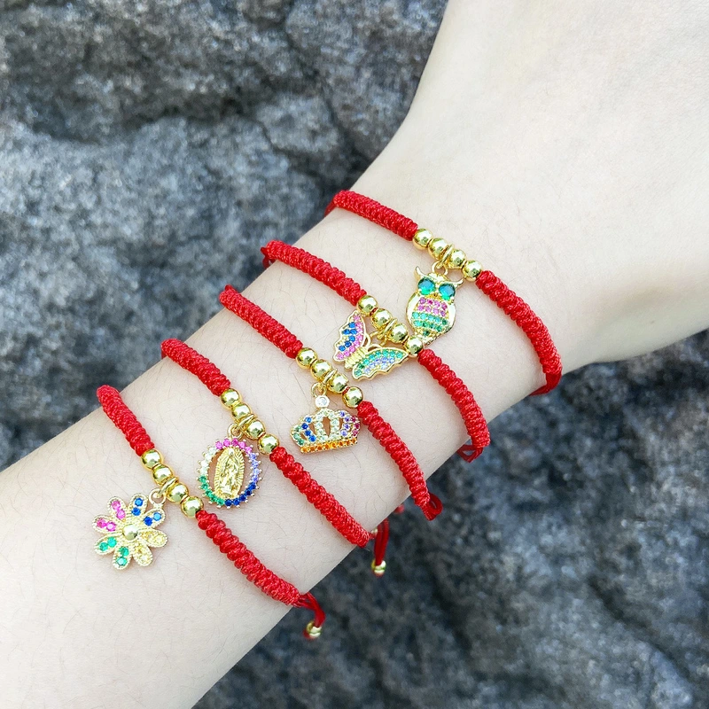 European and American fashion Madonna braided bracelet female niche design flower crown animal pendant bracelet brk95