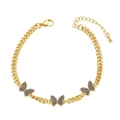 Clearance European and American fashion hip-hop butterfly bracelet female cool style personality fashion Cuban chain bracelet brd40