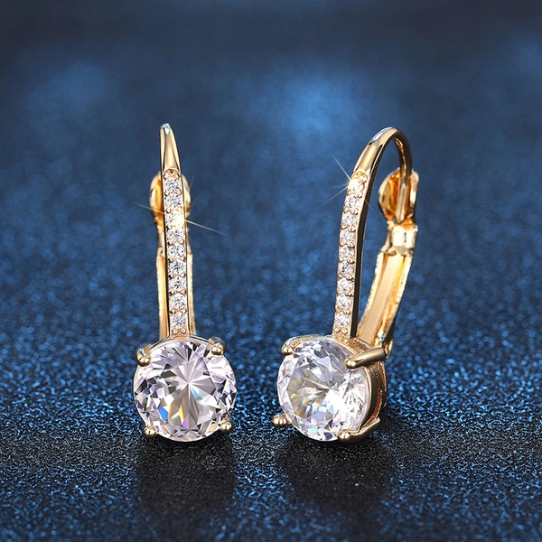 European and American French temperament buckle women's four-claw inlaid zircon jewelry elegant dress with exquisite jewelry