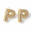 AS jewelry hot selling 26 English letters earrings gold-plated full zircon earrings female era009
