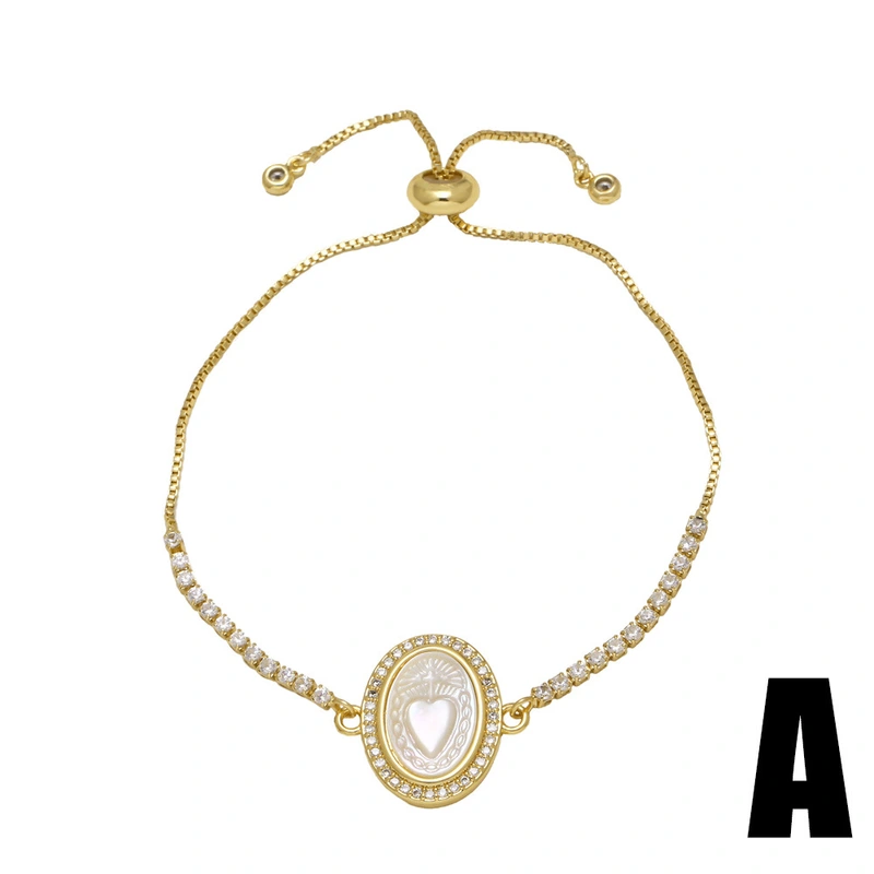 AS jewelry European and American love Virgin Mary bracelet female copper plated 18k gold bow bracelet brm21