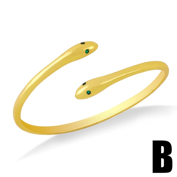 European and American fashion jewelry simple temperament shiny large zircon bracelet hip hop metal punk wind snake bracelet brd61