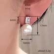 European and American large diameter imitation pearl earrings fashionable and simple style temperament square diamond earrings ladies earrings
