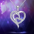 Live broadcast hot money jewelry heart connected double love Mother's Day gift fashion versatile necklace women