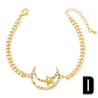 European and American simple fashion star bracelet personality creative inlaid zircon moon hand bracelet jewelry brm29