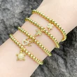 Niche design color-preserving gold bead bracelet angel turtle leaf pendant bracelet student girlfriend bracelet bra56