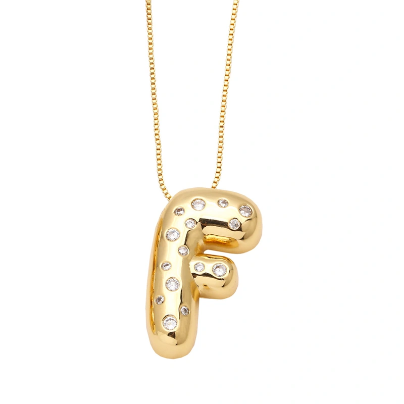 AS jewelry fat English letter necklace female gold-plated zircon clavicle chain nkb241
