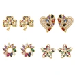 European and American jewelry love flower star earrings women's fashion personality micro-inlaid colored zircon earrings ert18