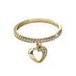   Niche simple all-match ring love heart-shaped hollow index finger ring design pendant female ring