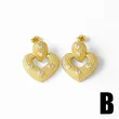 AS jewelry hot selling love smooth earrings female copper plated real gold heart shaped earrings earrings erz84
