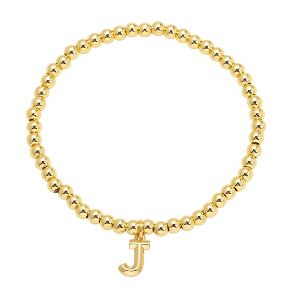 AS jewelry hot selling gold three-dimensional 26 English letters beaded bracelet bracelet brb34