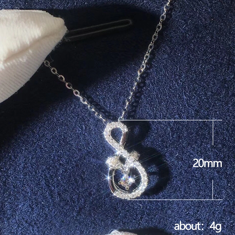 Japanese and Korean style new simple and versatile niche celebrity 8-shaped necklace infinite shape staggered clavicle necklace female