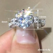 Live broadcast hot new ring single row bull head ring female Internet celebrity bring goods imitation moissanite ring