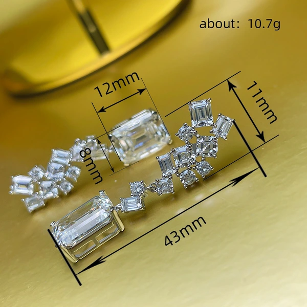 New personality geometric earrings quadrilateral high-end bridal earrings generous temperament irregular earrings