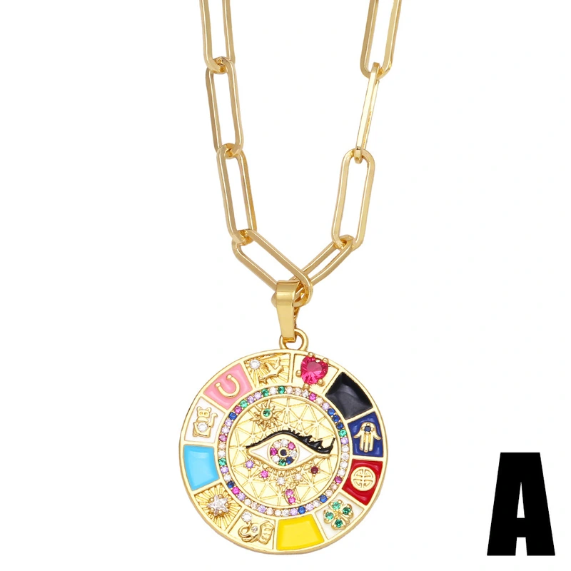 Micro-inlaid colored zircon lucky charm pendant European and American fashion diamond butterfly necklace clavicle chain nkb114