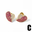 AS jewelry copper plated 18k gold heart inlaid zircon earrings earrings female era262