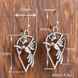  Japanese and Korean retro hummingbird earrings street trendy hip-hop fashion flower pendant bird all-match earrings for women