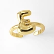 AS jewelry smooth 26 English letters ring female copper plated real gold open ring rih04